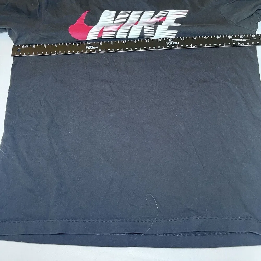 Nike‎ Dri Fit Swoosh Black Red Short Sleeve T Shirt Top Medium Athletic Sporty